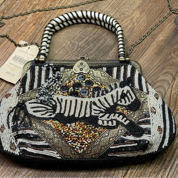 New ~ Coldwater Creek Safari Beaded Bag - Picture 4 of 13